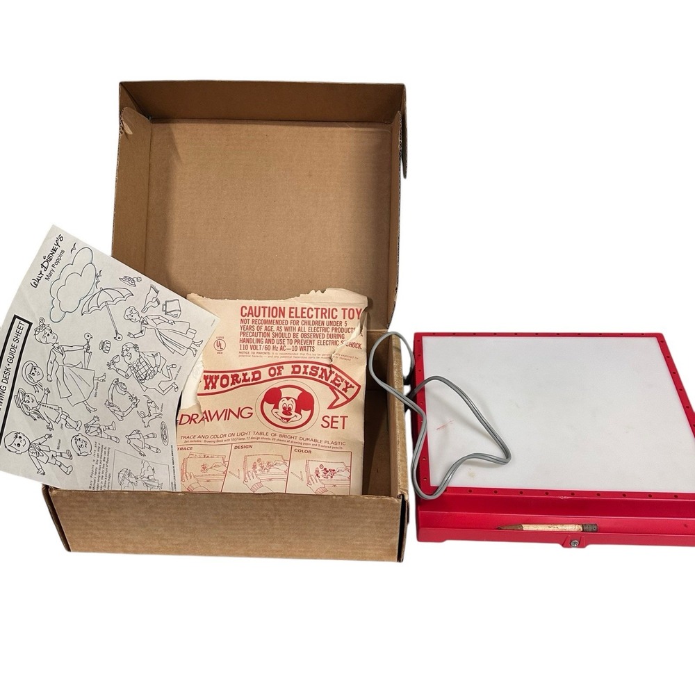 Draw Disney Characters Mickey Mouse Light Table with Tracing Sheets - Vintage